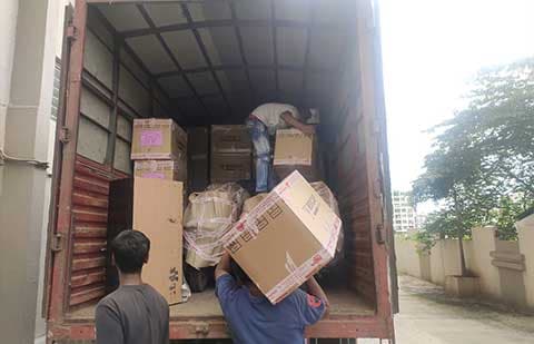 Careful loading of household goods by Motion Packers and Movers